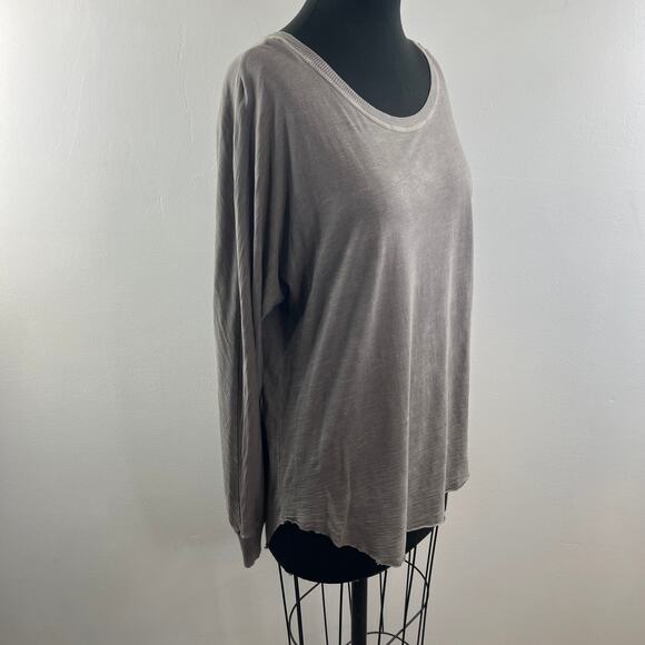 Tyler Jacobs For Feel The Piece Gray Top Cotton Round Neck Back Fringe Size XS/S - Picture 4 of 9